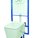 Hangend toilet Volledige Set, Allibert, Porselein, Wit